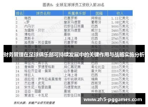 财务管理在足球俱乐部可持续发展中的关键作用与战略实施分析 财务管理在足球俱乐部可持续发展中的关键作用与战略实施分析